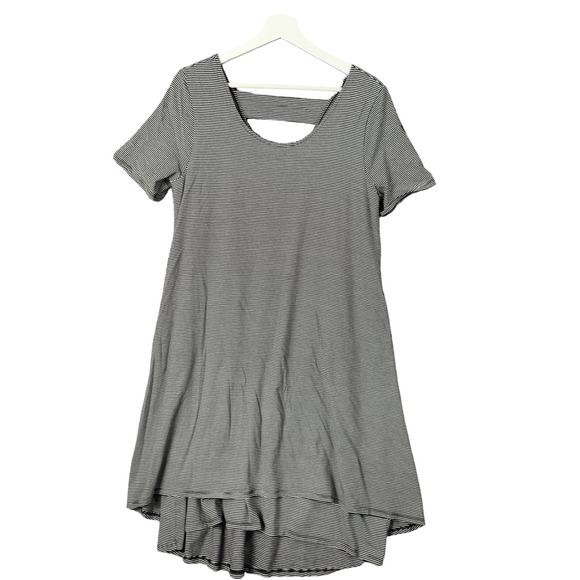 Soft Surroundings‎ Striped Nautical Lagen Dress Open Back Short Sleeve Medium - Picture 1 of 9